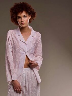 Dawson + Hellmann | Light Coral Button-Up Pajama Top